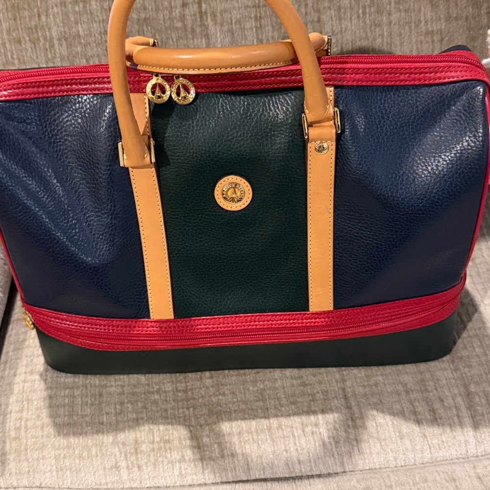La tour Eiffel 1887 leather multicolored rare Italian luggage duffel bag - Picture 3 of 9